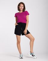 Kratke hlače - Viskozna me&scaron;anica - crna