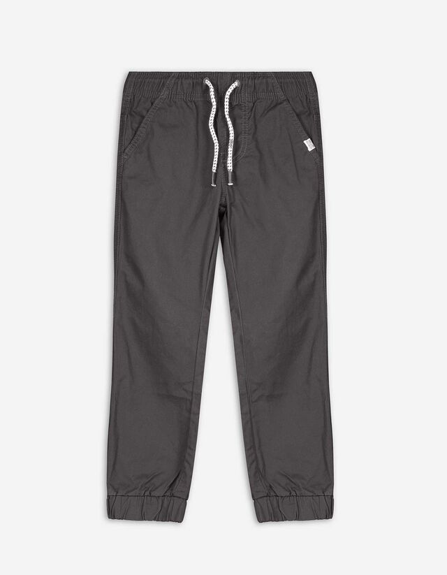 Nohavice teplákového strihu - Twill - tmavoseda