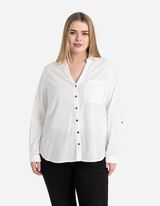 Marškiniai - Rankovės su užlenkimu - baltas