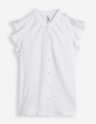 Bluse - einfarbig - wei&szlig;