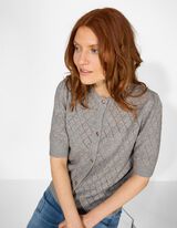 Cardigan - Knopfleiste - grau