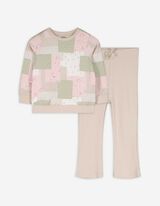 Pyjama Set aus Shirt und Hose - weiß