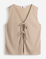 Gebreide top - Viscose - Beige