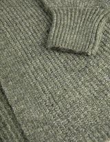 Cardigan lungo - Maglia a coste - verde scuro