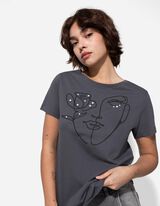 T-shirt - Sierkraaltjes - donkergrijs