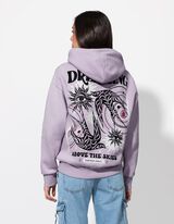 Sweatshirt - Print op rug - lila