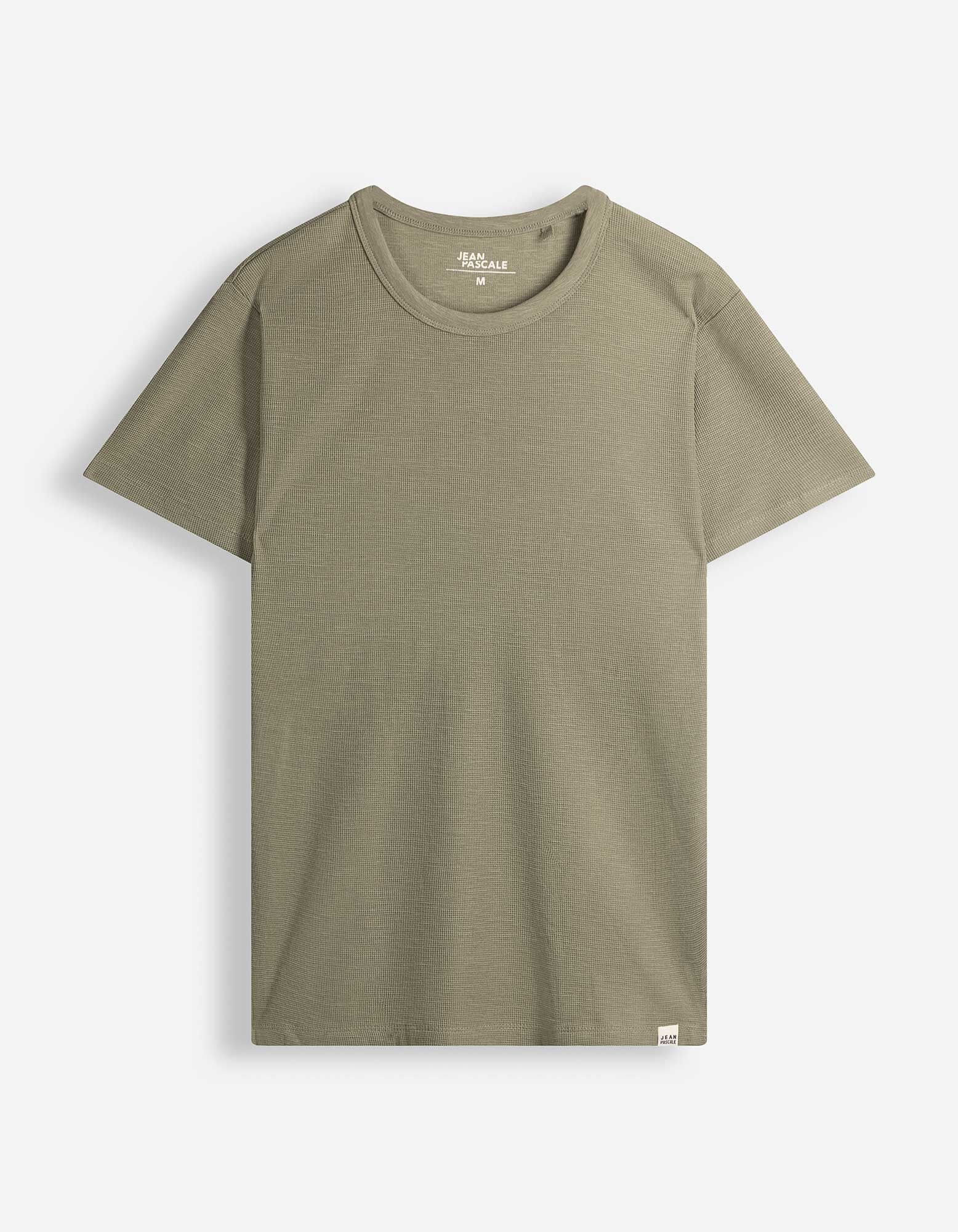T-shirt - Wafelstructuur - Kaki