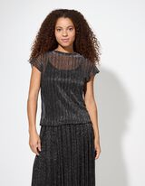 Tričko - Třpytivý materiál - cerná