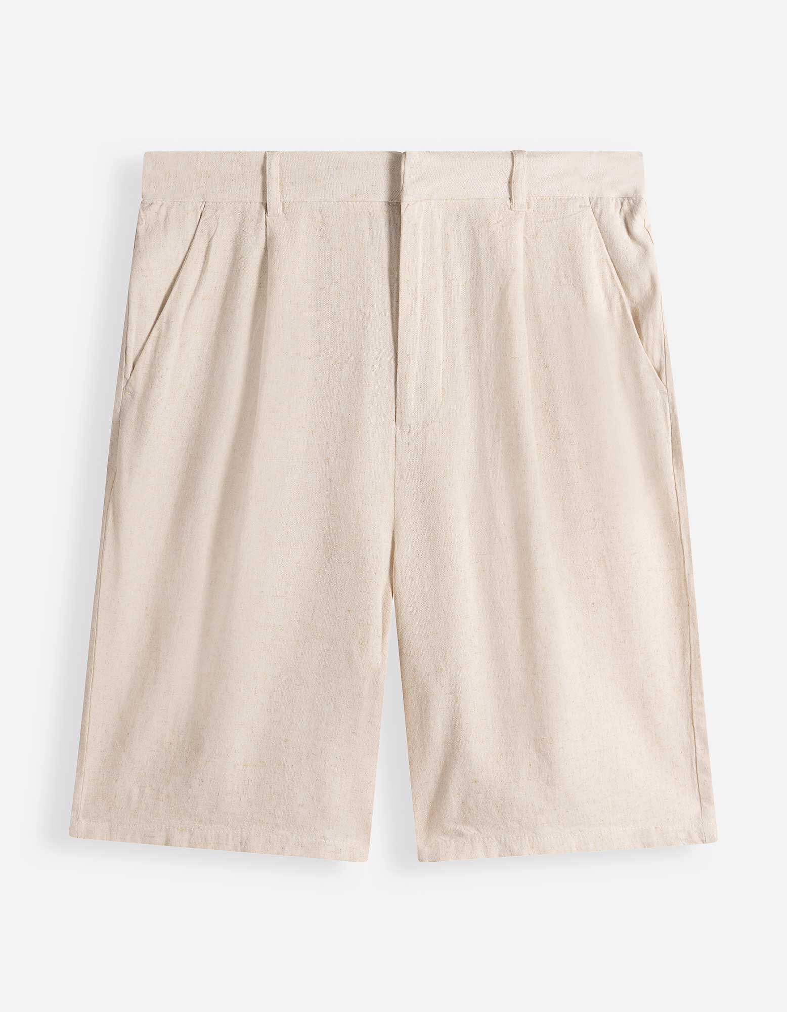 Bermuda  - Leinen-Optik - beige