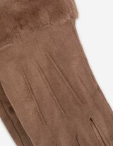 Rukavice - Imitace kůže - svetle hneda