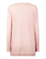 Damen Longcardigan mit Chiffonbesatz