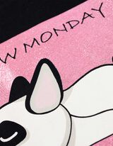 Hosszú ujjú felső - Nyomott minta - fekete