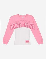 Skrátené tričko - Potlač v podobe správy - pink