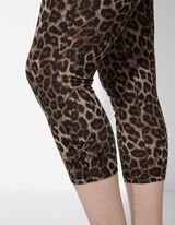 3/4-Hose - Leopardenmuster - beige
