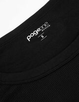 Cropped Shirt - Rippenstruktur - schwarz