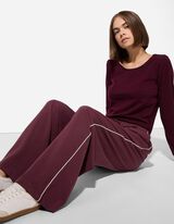 Jogpants - Wide Fit - dunkellila