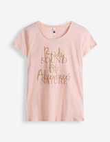 T-shirt - Glitterprint - roze