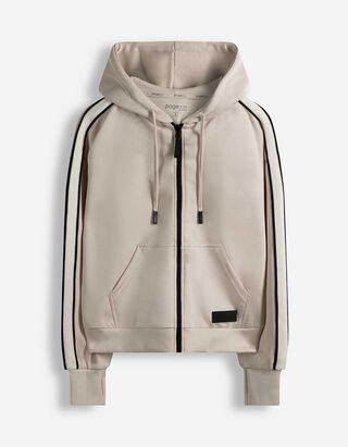 Sweatjacke - Galonstreifen - wei&szlig;