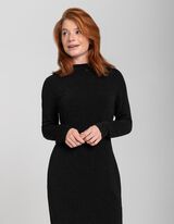 sukienka midi - dopasowany - czarny