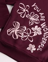 Hoodie - Print - Dunkelrot