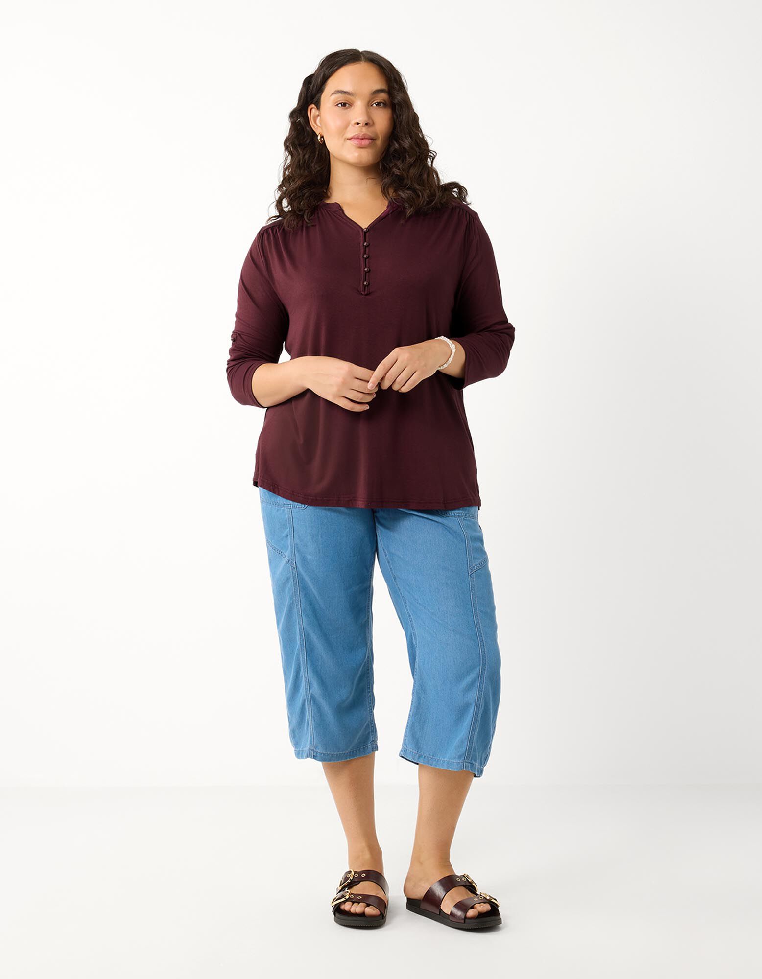 Blusenshirt - Viskose-Mix - Lila