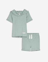 Set aus Shirt und Hose - einfarbig - türkis