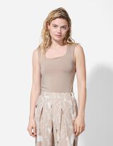 Top - Eckiger Ausschnitt - beige