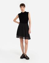 A-vonal&uacute; szoknya - Sifon - fekete