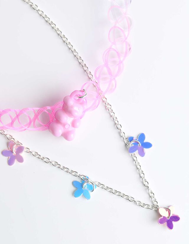 Choker - 2 db-os csomag - ezust