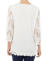 Damen Shirt mit H&auml;kelspitze