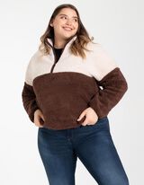 Dukserica sa kapuljačom - Pli&scaron;ano krzno - tamno-braon