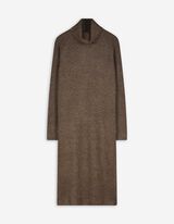 Kleid - Rollkragen - braun