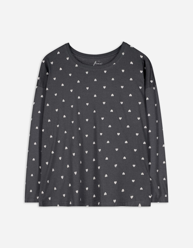 Top pijama - Imprimeu allover - Gri inchis