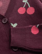 Strickjacke - Allover-Muster - Dunkelrot