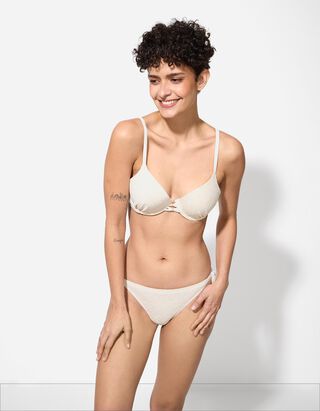 Bikinitop - Lurex - wei&szlig;