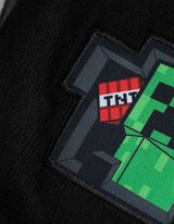 Komplet klobuk, šal in rokavice - Minecraft - crna