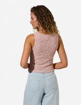 Top sans manches - Encolure b&eacute;nitier - ros&eacute; tendre 