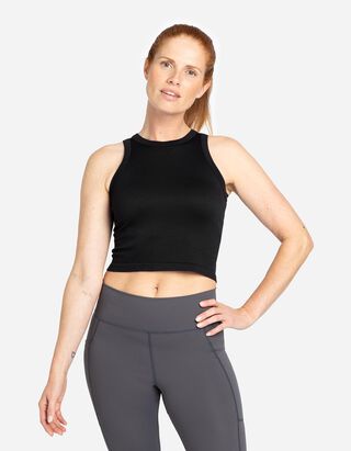 Cropped Top - Nahtlos - Schwarz