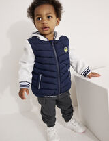 pikowana kurtka - naszywka - ciemny niebieski