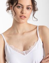 Top - Inserto in pizzo - bianco