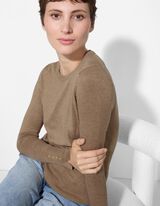 Strickpullover - Zierknöpfe - braun