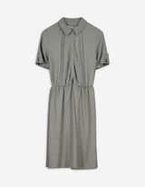 Rochie midi - Guler de cămașă - Verde