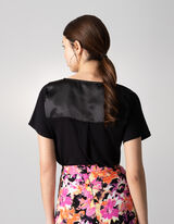 T-shirt - Viscose m&eacute;lang&eacute;e - Noir