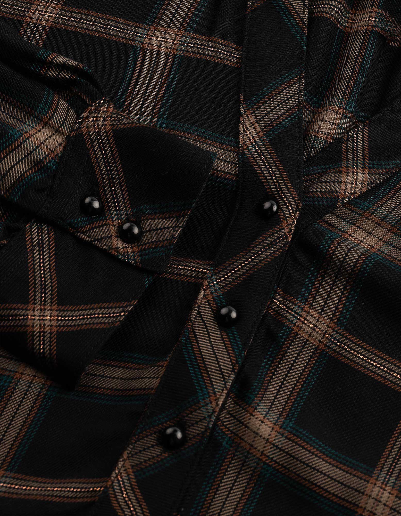 Bluse - Knopfleiste - Schwarz