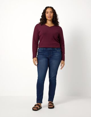 Jeggings - G&uuml;rtelschlaufen - Dunkelblau
