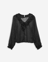 Bluse - Chiffon - schwarz