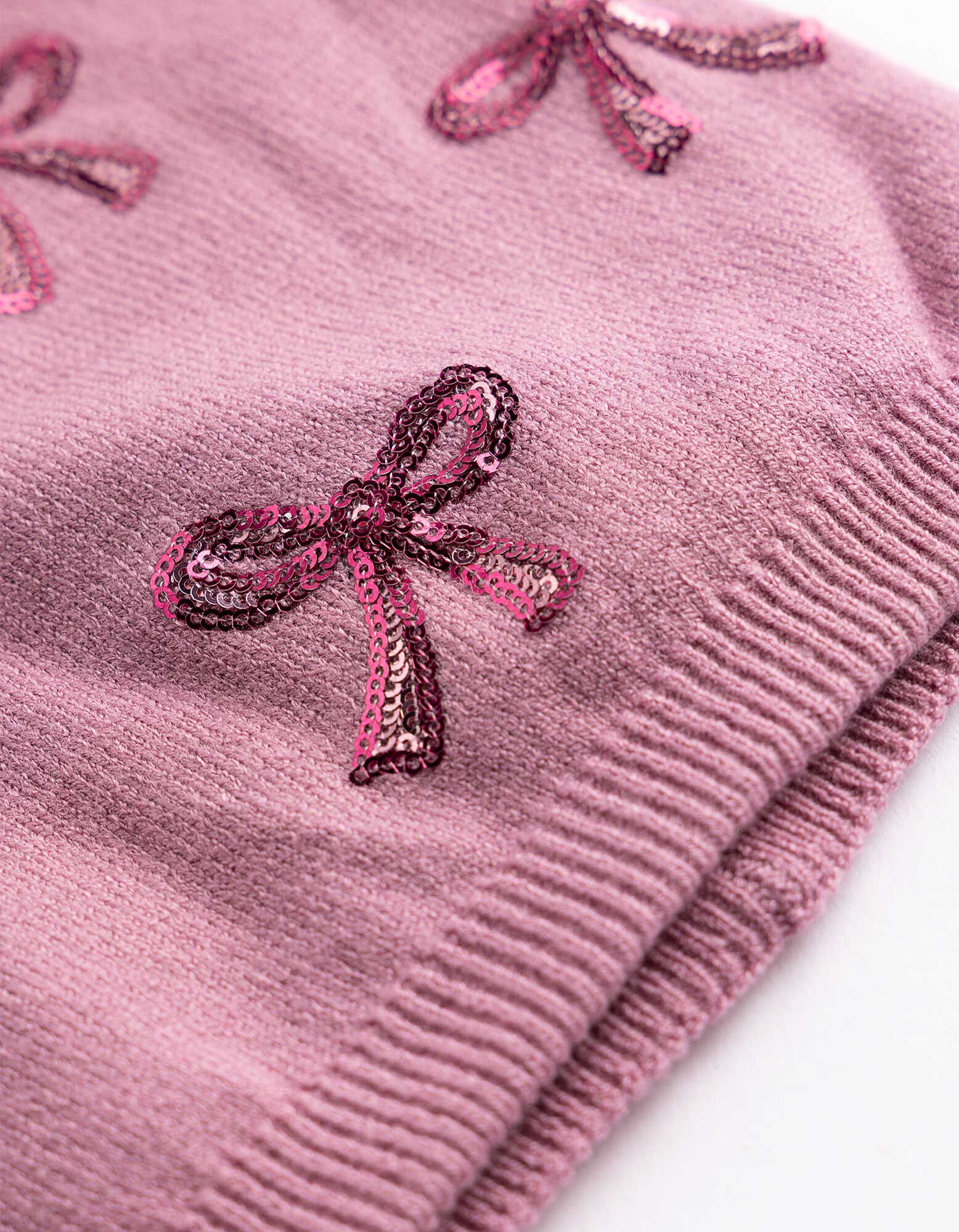 M&uuml;tze - Paillettenbesatz - Rosa