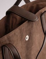 Tasche - Wildlederimitat - dunkelbraun