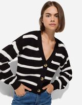 Strickjacke - Knopfleiste - schwarz