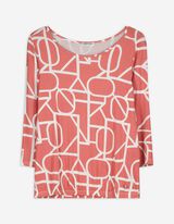 Langarmshirt - Allover-Print - weiß